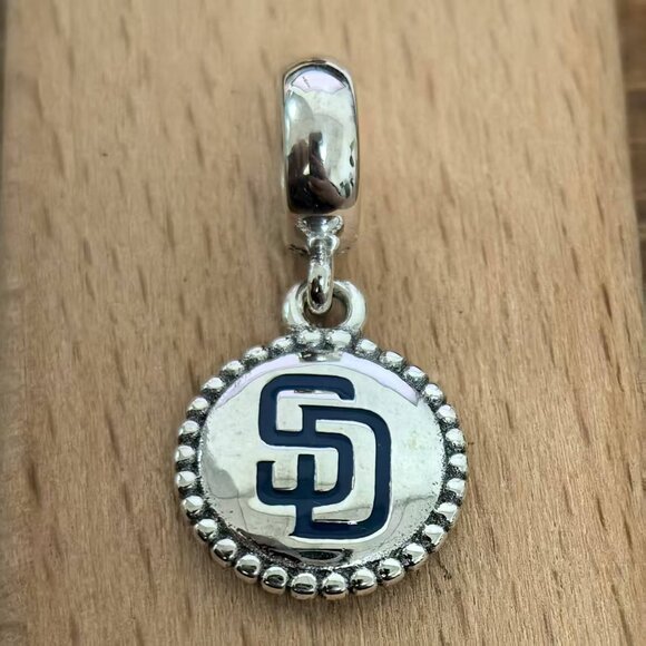 Pandora San Diego Padres Exclusive Dangle Charm, S925 Silver Bracelets - Picture 1 of 4